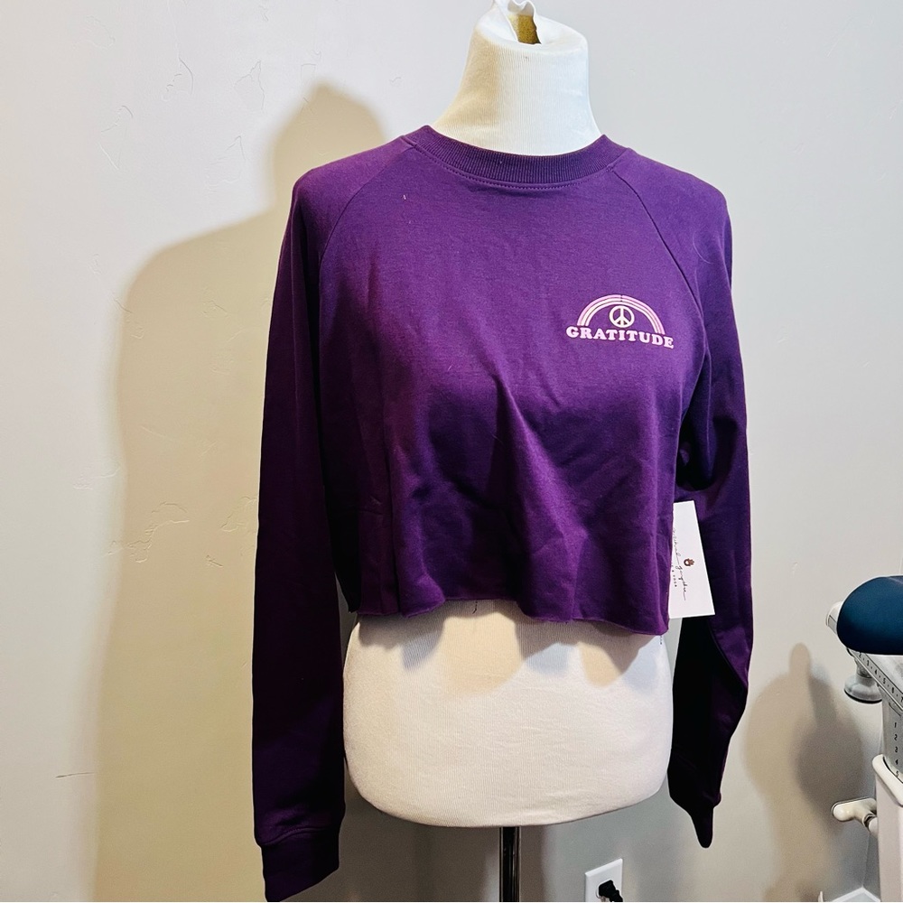 Gratitude crop sweatshirt